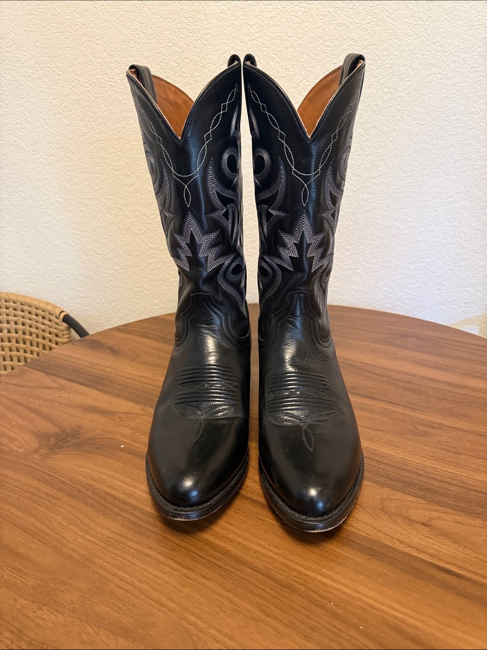 Dan Post- Black Embroidered Leather Cowboy Boots - Men - Picture 8 of 8